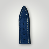 WatchGecko | Beaufort Racing Conceria Opera Suede Perforated Watch Strap - Midnight Blue Suede WatchGecko