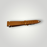 WatchGecko | Overton Badalassi Carlo Minerva Box Leather V-Stitch Watch Strap - Coral WatchGecko