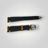 WatchGecko | Overton Badalassi Carlo Minerva Box Leather V-Stitch Watch Strap - Coral WatchGecko