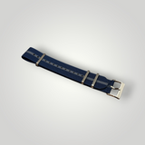 WatchGecko | Ridge British Military Watch Strap - Navy & Grey Stripe WatchGecko