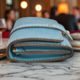 HERZ | Dress Up Wallet – Limited Edition Cerulean Blue | Handmade Japanese Leather Wallet (NSA-215)