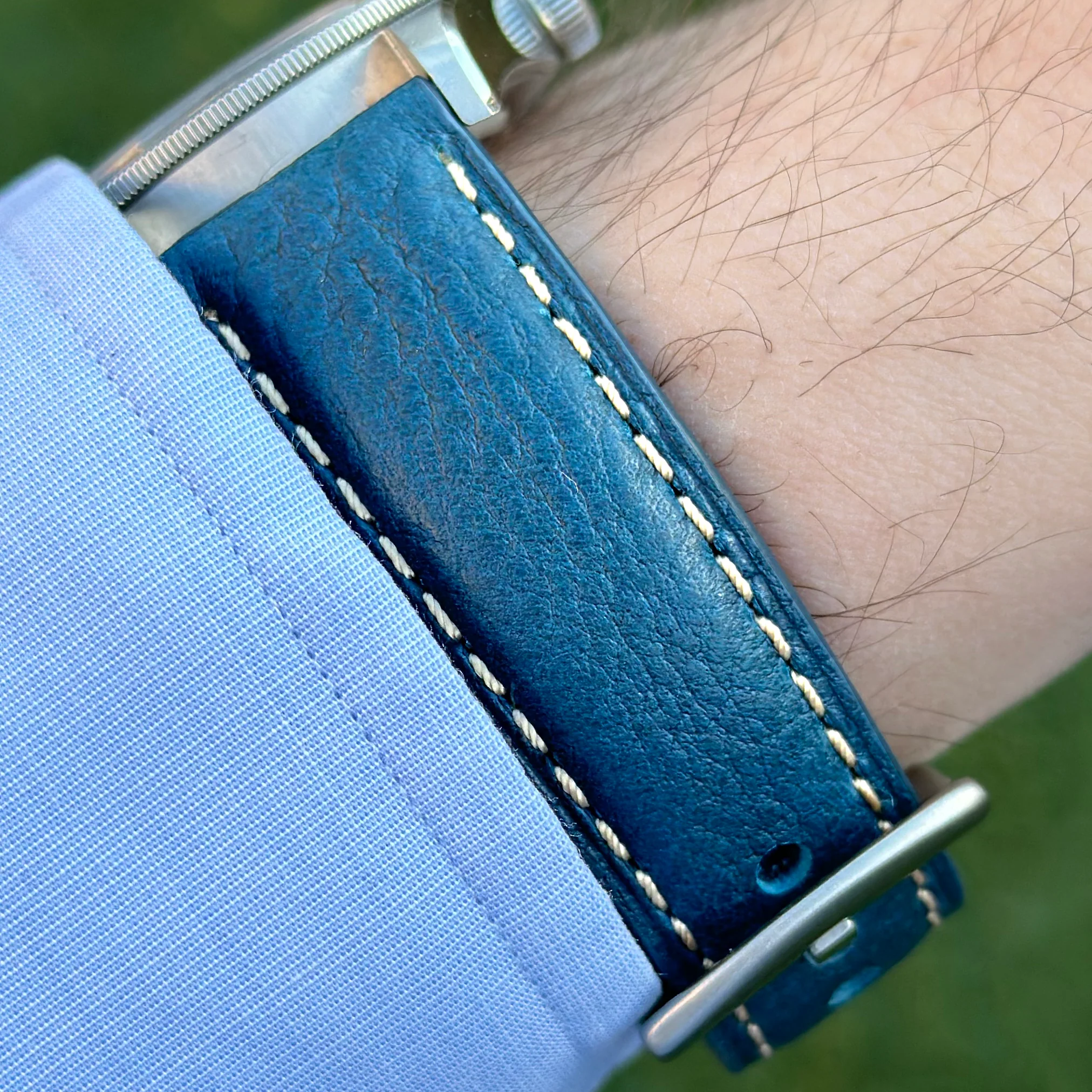 Watchandstrapco｜The Rome - 普魯士藍義大利頭層皮革 Apple Watch 錶帶