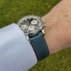 Watchandstrapco | The Rome: Prussian Blue Italian Full Grain Leather Watch Strap