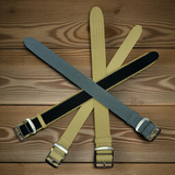 Eulit | Perlon Baltic Watch Strap - Beige in polished or brushed buckle, Grey in polished buckle (302)