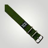 STEVEOSTRAPS | Nylon Webbing Pull Through strap - Army Green / Black