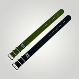 STEVEOSTRAPS | Nylon Webbing Pull Through strap - Army Green / Black