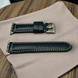 Watchandstrapco | The Berlin: Cracked Electric Blue Padded Leather Apple Watch Strap