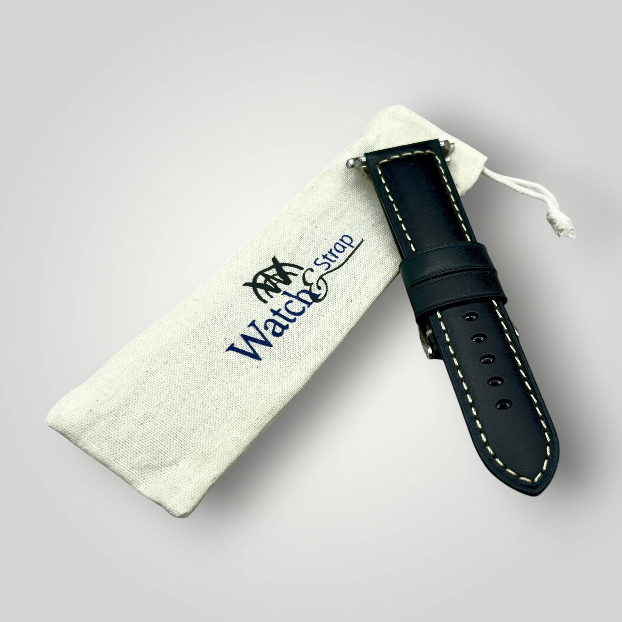Watchandstrapco | The Berlin: Cracked Electric Blue Padded Leather Apple Watch Strap