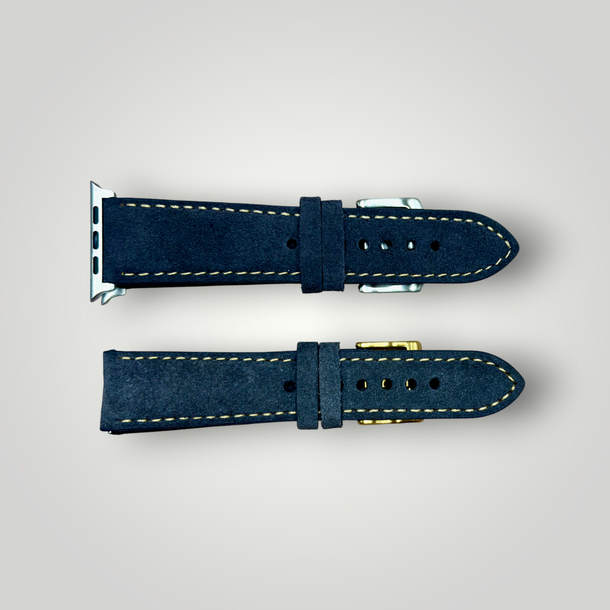 Watchandstrapco | The Paris: Gunmetal Grey Padded Suede Watch Strap