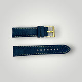 Watchandstrapco | The Paris: Padded Suede Apple Watch Strap - Navy Blue / Gunmetal Grey / Turquoise Blue