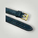 Watchandstrapco | The Paris: Gunmetal Grey Padded Suede Watch Strap