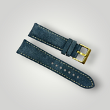 Watchandstrapco | The Paris: Gunmetal Grey Padded Suede Watch Strap