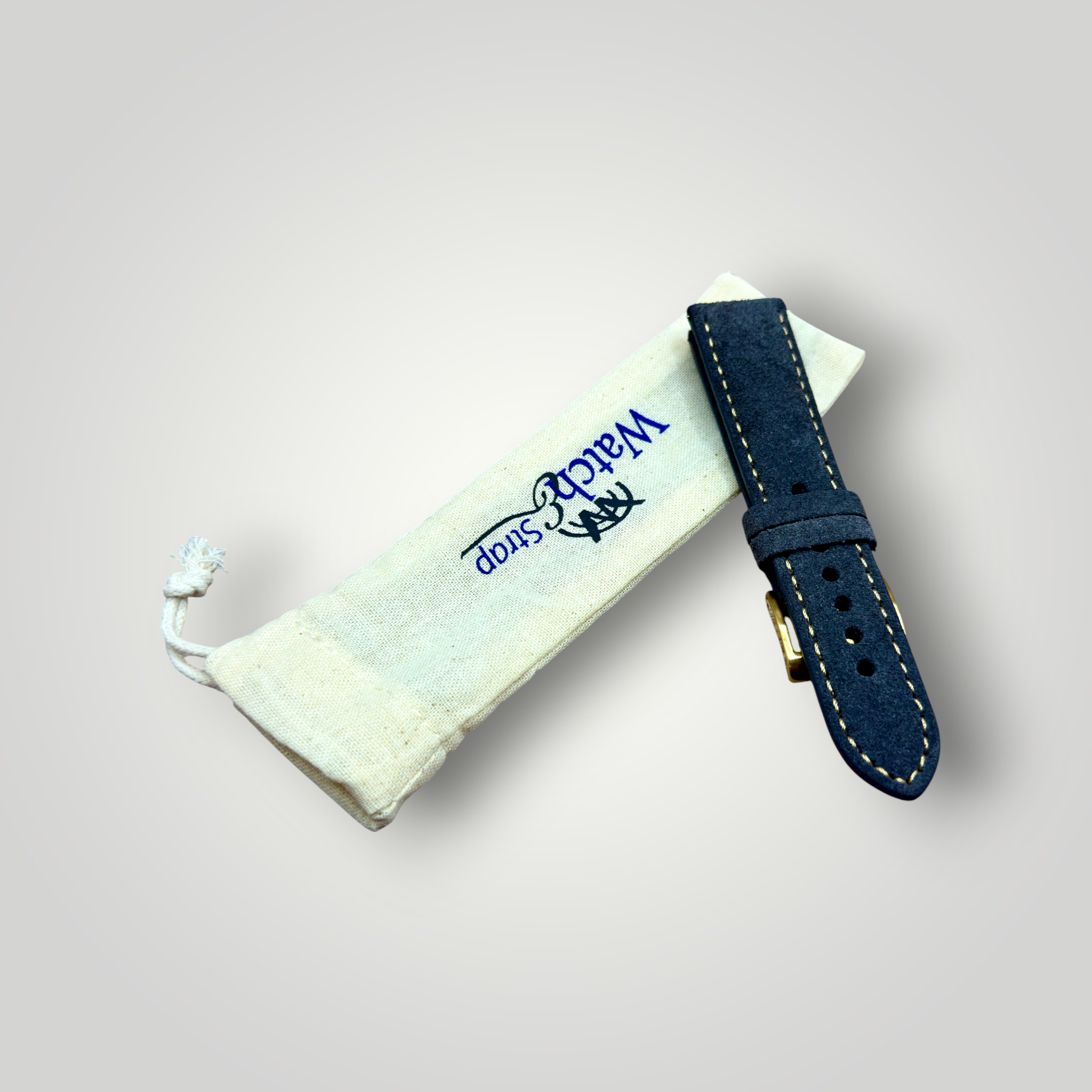 Watchandstrapco | The Paris: Gunmetal Grey Padded Suede Watch Strap