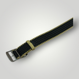 Eulit | Atlantic Perlon Watch Strap - Beige, Schwarz-Beige Stitching (306)