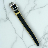 Eulit | Atlantic Perlon Watch Strap - Beige, Schwarz-Beige Stitching (306)