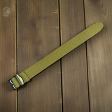 Eulit | Atlantic Perlon Watch Strap - Beige, Schwarz-Beige Stitching (306)