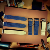 Eulit | Palma Pacific Perlon Two-Piece Strap - Beige, Navy Blue (314)