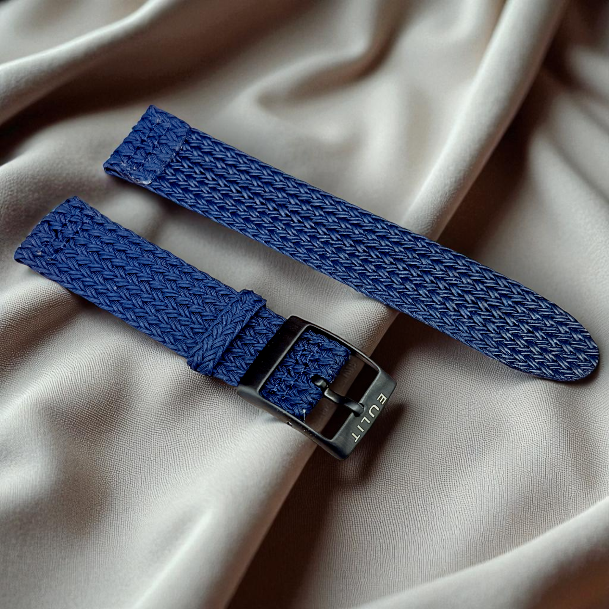 Eulit | Palma Pacific Perlon Two-Piece Strap - Beige, Navy Blue (314)