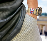 Eulit | Atlantic Perlon Watch Strap - Beige, Schwarz-Beige Stitching (306)
