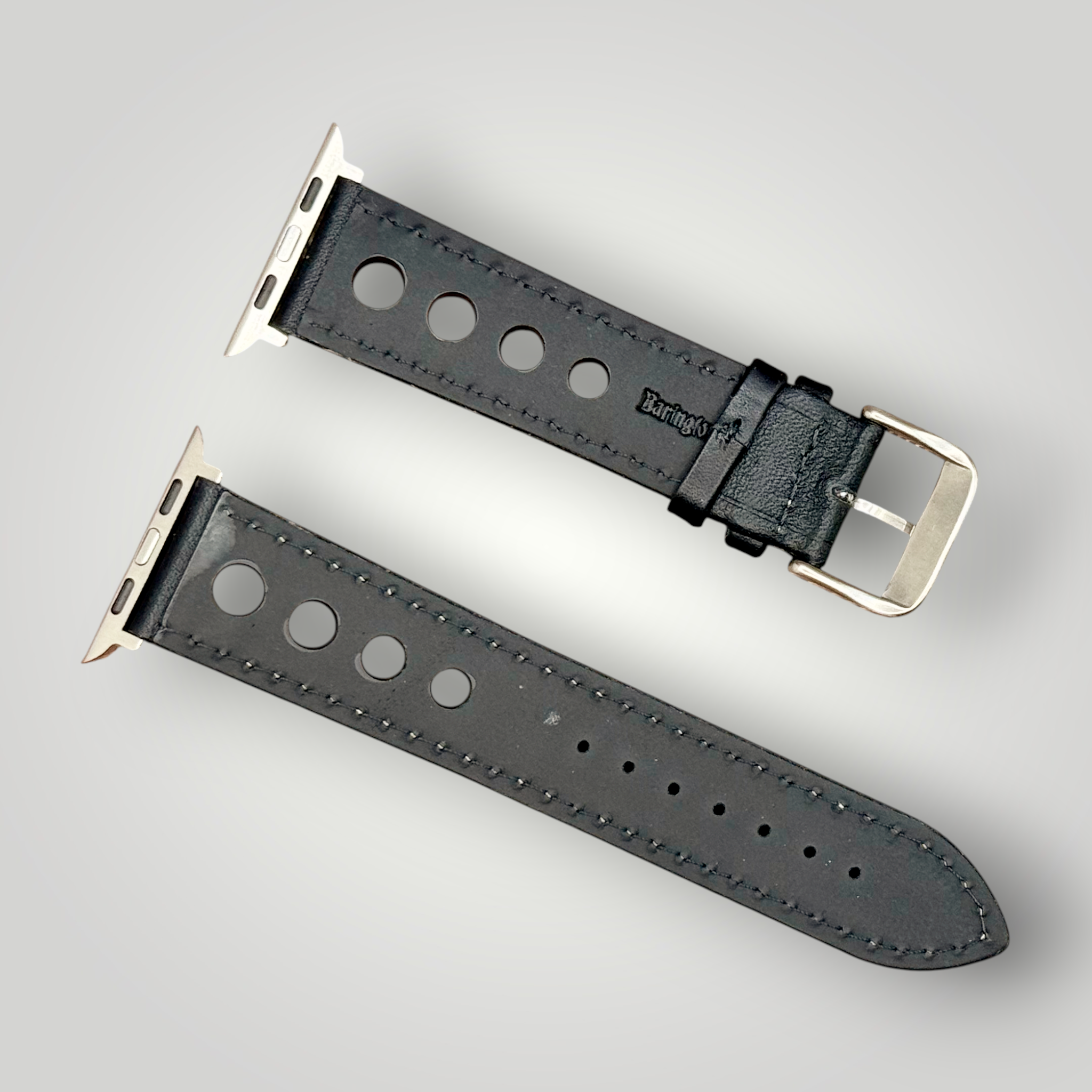 Eulit | Racing Leather Strap for Apple Watch - Black, Red (9652)