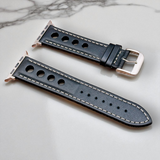 Eulit | Racing Leather Strap for Apple Watch - Black, Red (9652)