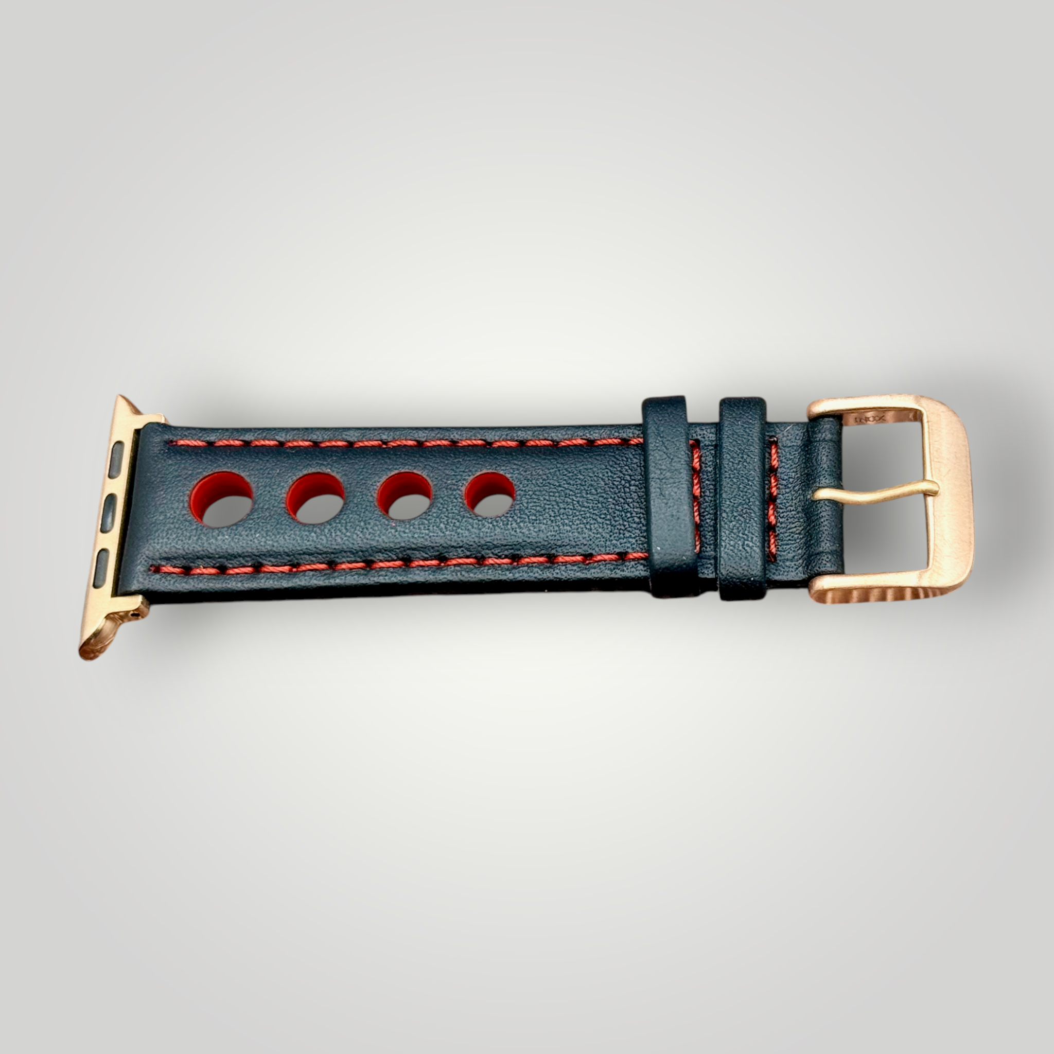 Eulit | Racing Leather Strap for Apple Watch - Black, Red (9652)