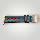 Eulit | Racing Leather Strap for Apple Watch - Black, Red (9652)