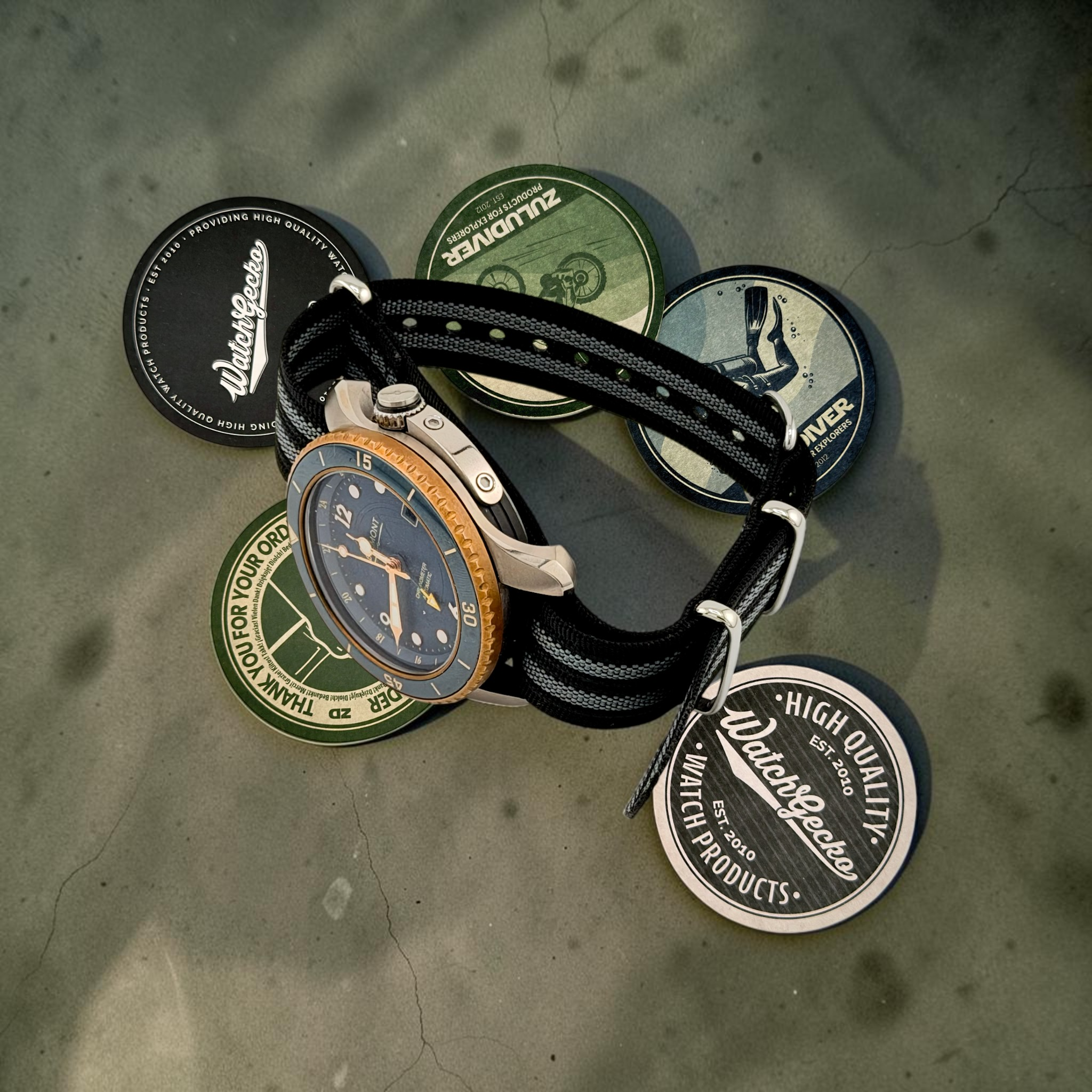 ZULUDIVER 1973 British Military Strap — HydraRib — PFAS-Free, Waterproof — 20/22mm