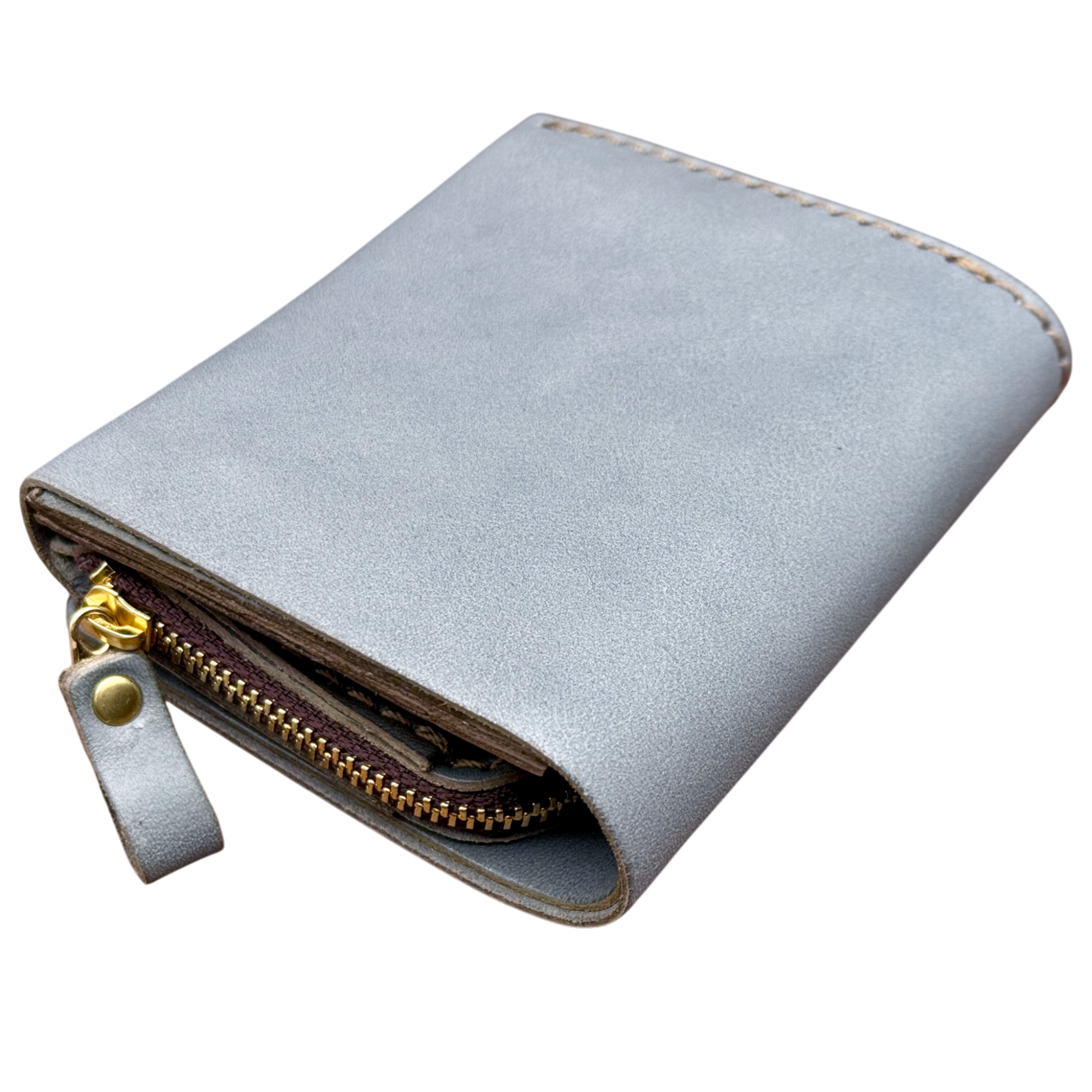 HERZ | Ivy Grey Bi-Fold Wallet – Japanese Handmade Leather Wallet with Coin Pouch_Limited Edition (NSA-135)