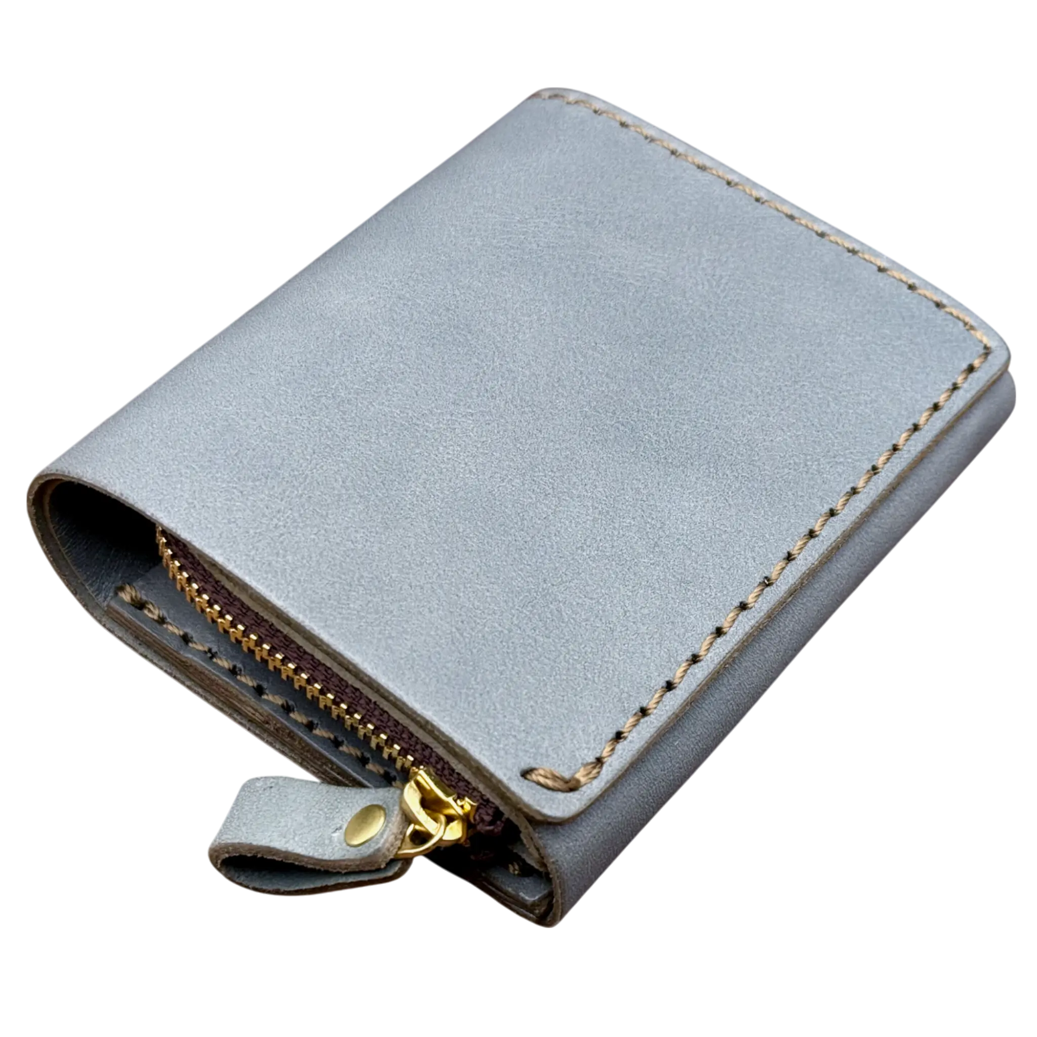 HERZ | Ivy Grey Bi-Fold Wallet – Japanese Handmade Leather