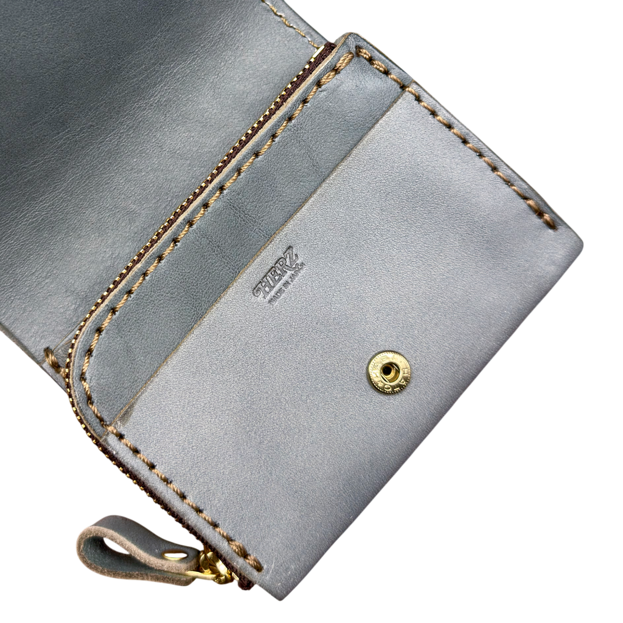 HERZ | Ivy Grey Bi-Fold Wallet – Japanese Handmade Leather Wallet with Coin Pouch_Limited Edition (NSA-135)