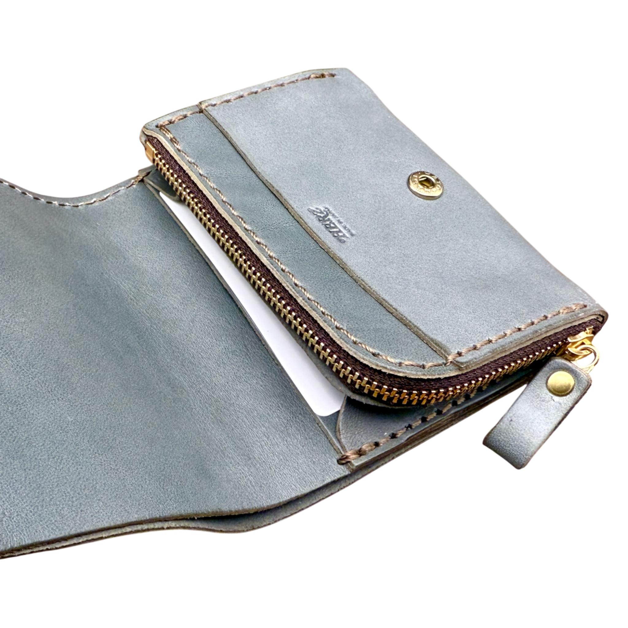 HERZ | Ivy Grey Bi-Fold Wallet – Japanese Handmade Leather Wallet with Coin Pouch_Limited Edition (NSA-135)