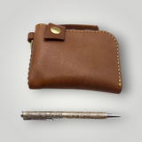 HERZ | Lion Wallet – Japanese Handmade Leather Zip Wallet, Chocolate (TN-105)