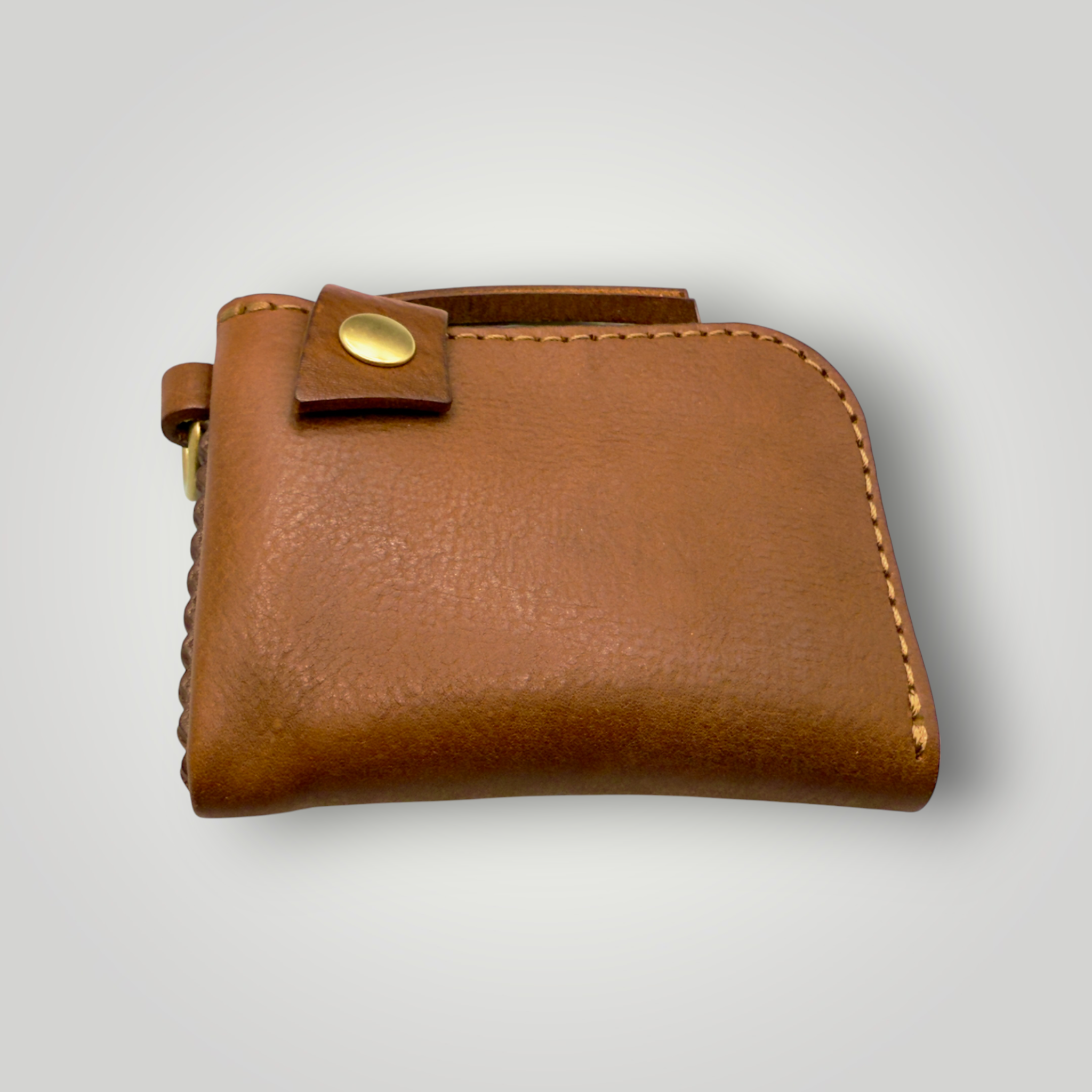 HERZ | Lion Wallet – Japanese Handmade Leather Zip Wallet, Chocolate (TN-105)