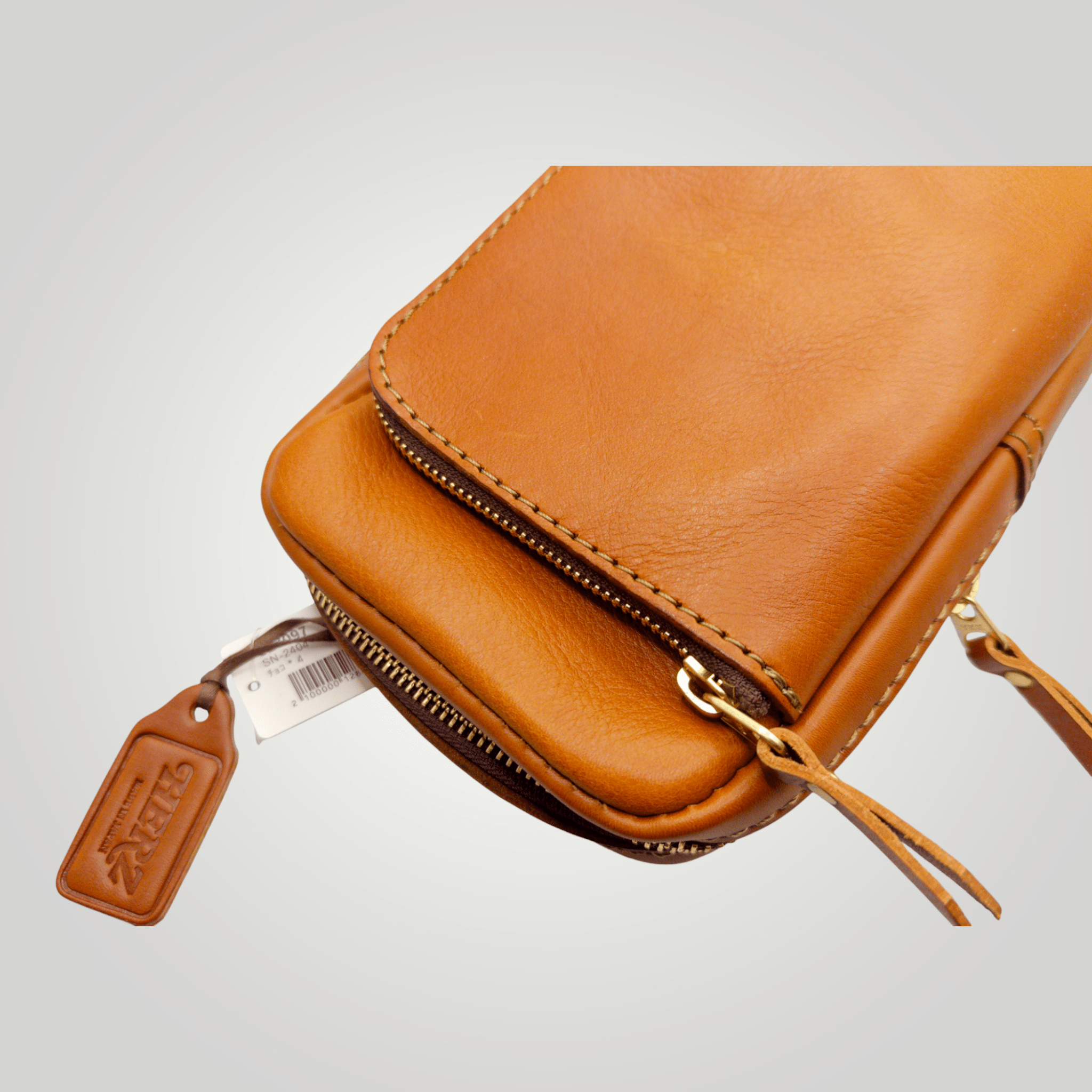 HERZ Japanese Artisan Leather Multi-Pochette — Smartphone-Ready Shoulder Bag — Chocolate Brown (SN-2404) - TagSthxHerzleather