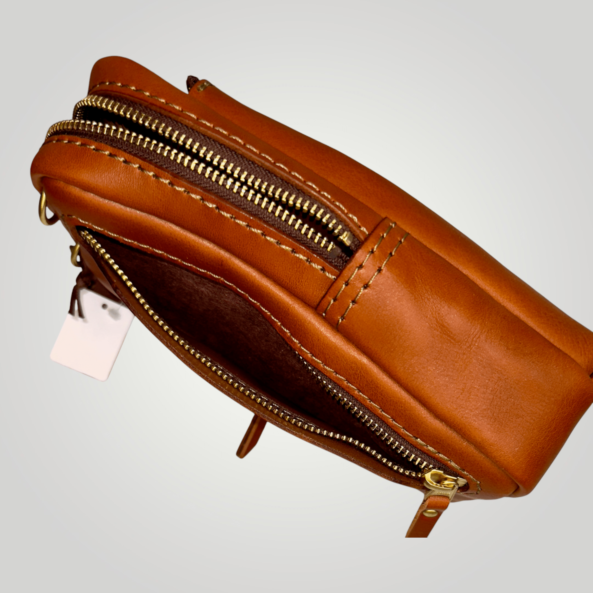HERZ Japanese Artisan Leather Multi-Pochette — Smartphone-Ready Shoulder Bag — Chocolate Brown (SN-2404) - TagSthxHerzleather