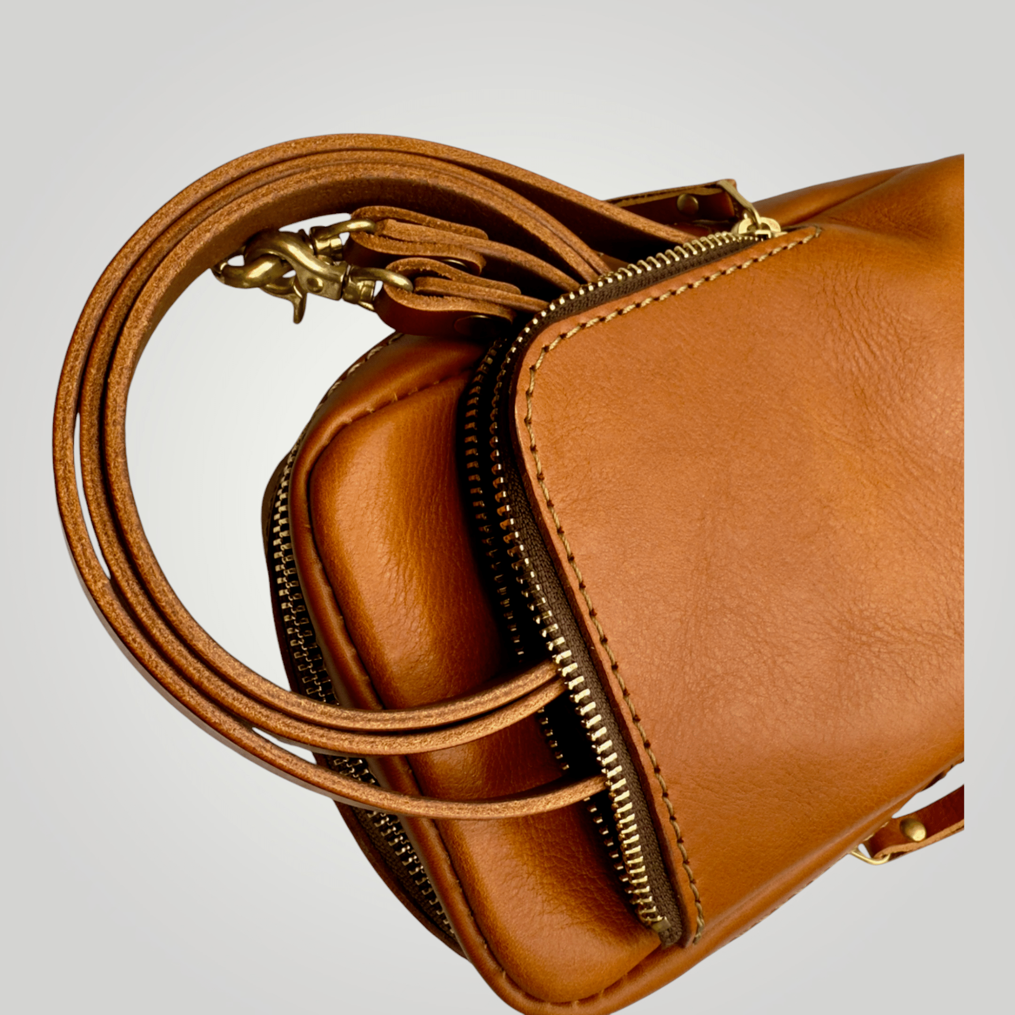 HERZ Japanese Artisan Leather Multi-Pochette — Smartphone-Ready Shoulder Bag — Chocolate Brown (SN-2404) - TagSthxHerzleather
