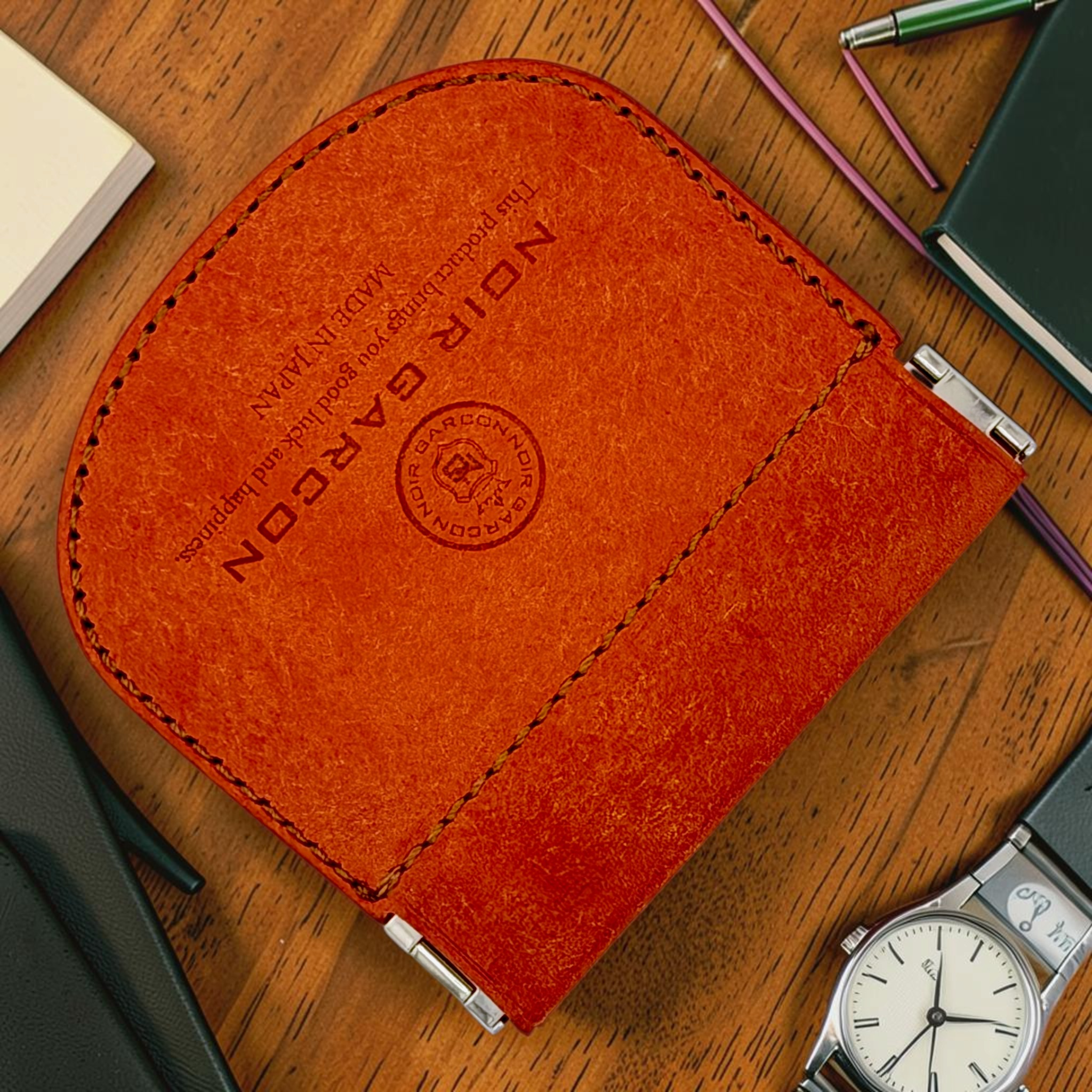 Cléo Italian Pueblo Leather Coin Case — Patina-Ready Daily Carry — 25g, Made in Japan