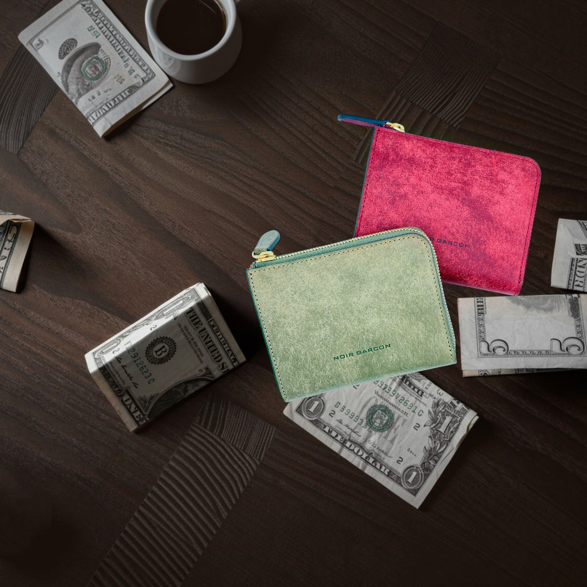 L-Zip Compact Wallet — Pueblo Italian Leather by NOIR GARCON — Everyday Organiser