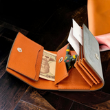 NOIR GARCON Tri-Fold Wallet — Bridle Leather — Compact Capacity — 10.9 × 7.8cm