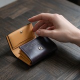 NOIR GARCON Tri-Fold Wallet — Bridle Leather — Compact Capacity — 10.9 × 7.8cm