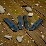 Watchandstrapco | The Rome: Prussian Blue Italian Full Grain Leather Watch Strap