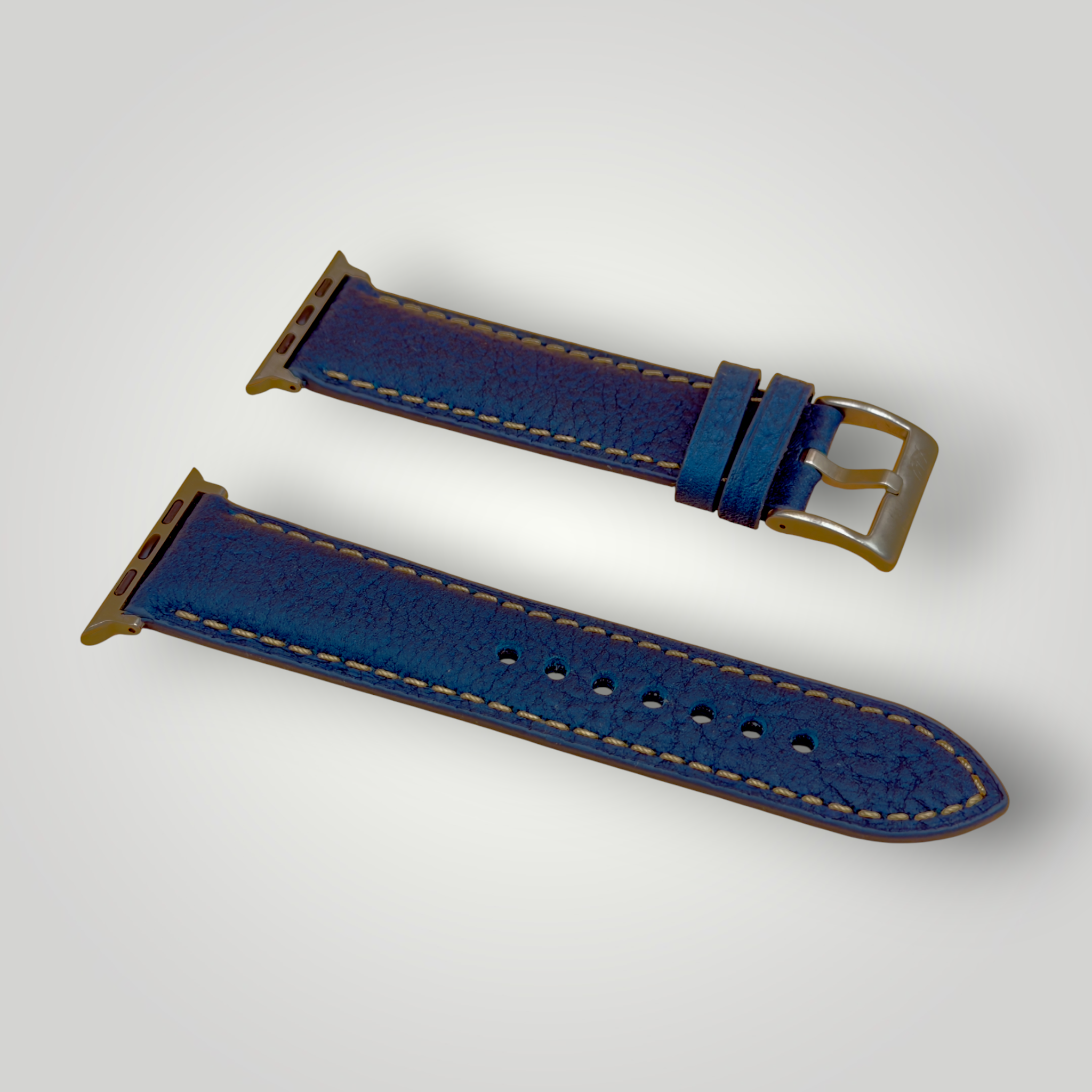 Watchandstrapco | The Rome - Prussian Blue Italian Full Grain Leather Apple Watch Strap