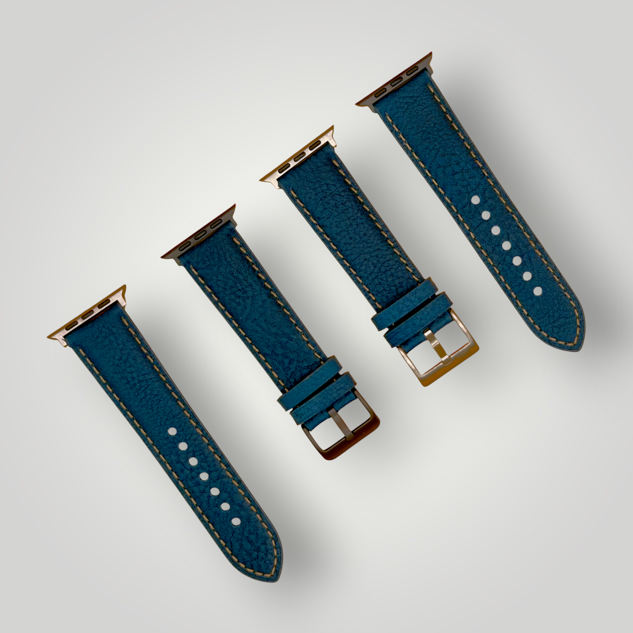 Watchandstrapco | The Rome - Prussian Blue Italian Full Grain Leather Apple Watch Strap