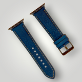 Watchandstrapco | The Rome - Prussian Blue Italian Full Grain Leather Apple Watch Strap