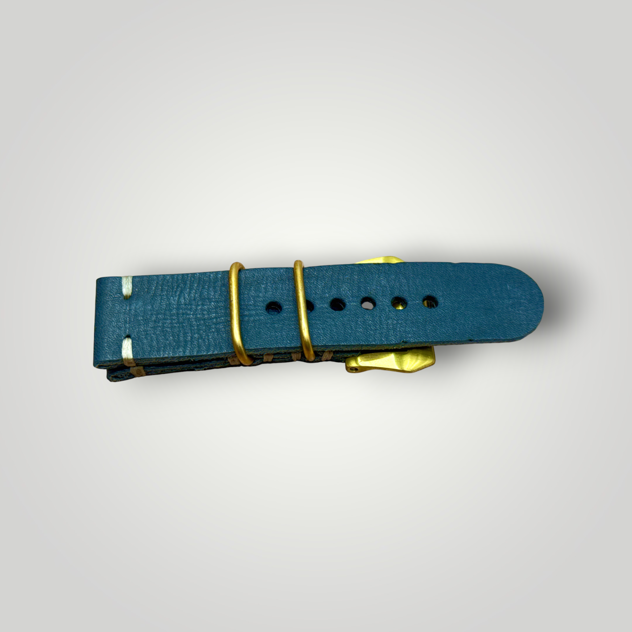 STEVEOSTRAPS | 2 Piece Nato Style Leather Strap - Dark Blue