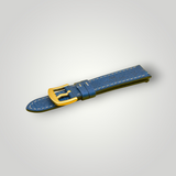 Watchandstrapco | The Rome: Prussian Blue Italian Full Grain Leather Watch Strap