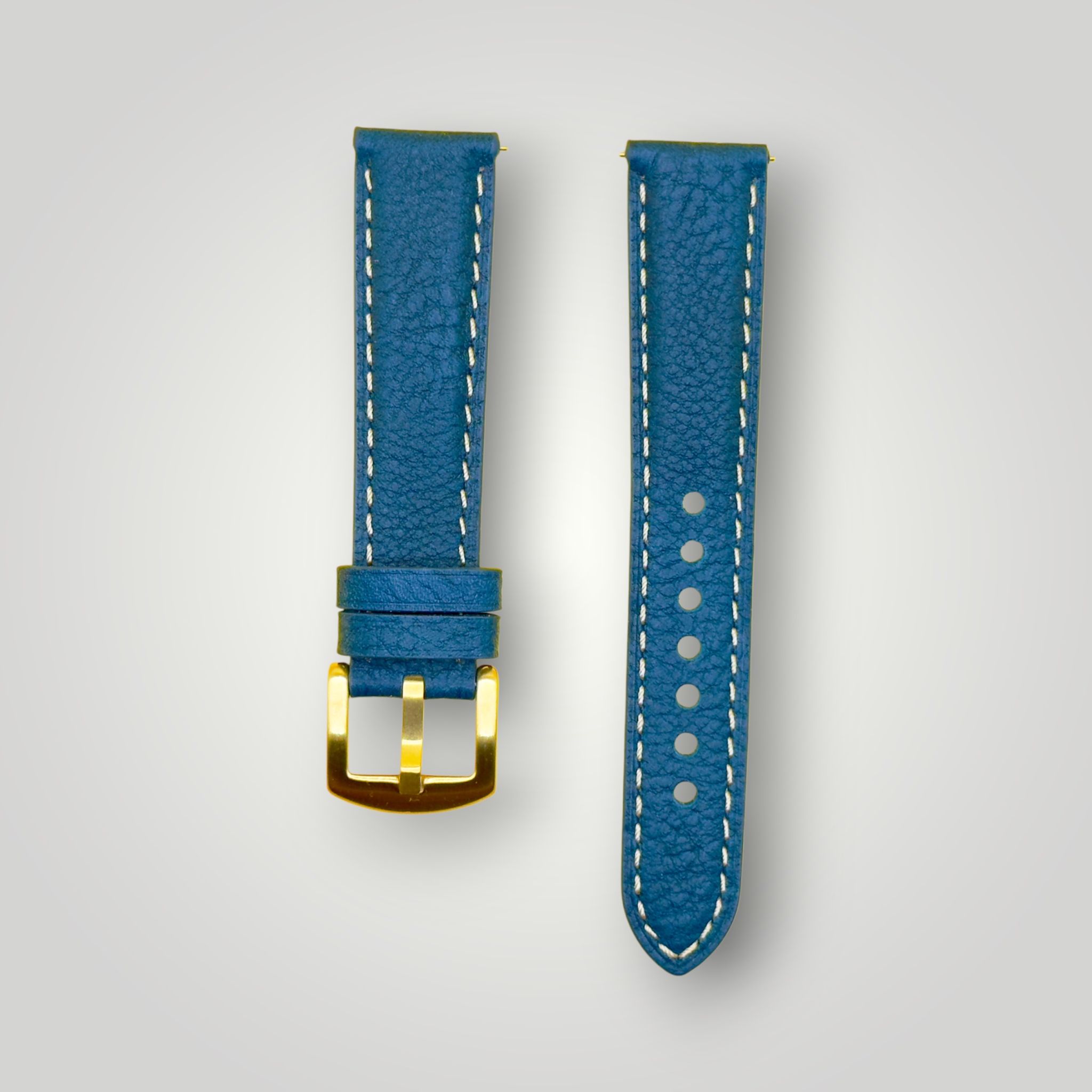 Watchandstrapco | The Rome: Prussian Blue Italian Full Grain Leather Watch Strap