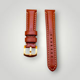Watchandstrapco | The Oslo: Dark Caramel Brown Full Grain Leather Watch Strap