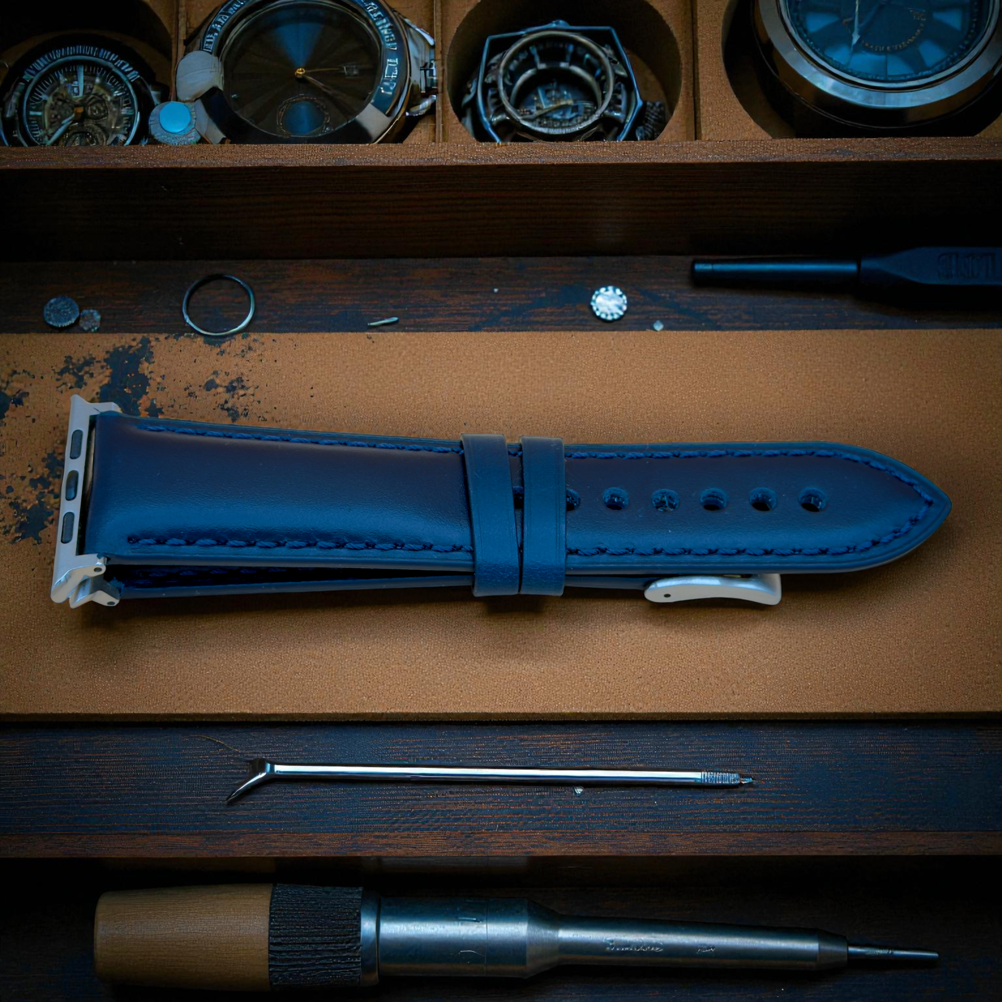 Watchandstrapco | The Athens Full Grain Leather Apple Watch Strap